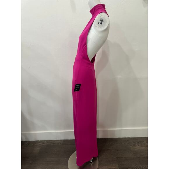 Lulus Keep It Interesting Asymmetrical Cutout Halter Maxi Dress Hot Pink Size S - Picture 7 of 11
